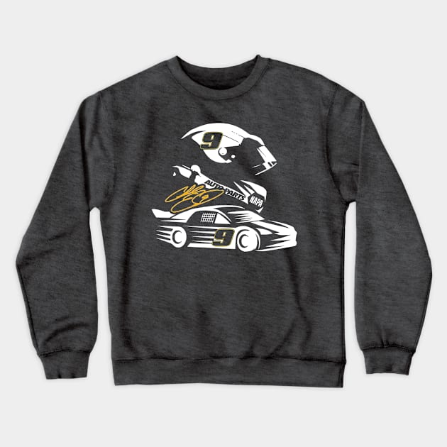 #9 Fan Sign. Helmet Car Crewneck Sweatshirt by Lifeline/BoneheadZ Apparel